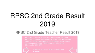 RPSC 2nd Grade Result 2019
