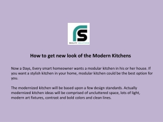How To Get New Look of The Modern Kitchens