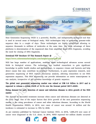 Next Generation Sequencing Market - Size, Share, and Forecast 2025