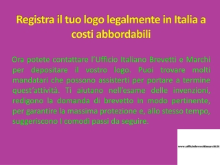 Registra il tuo logo legalmente in Italia a costi abbordabili