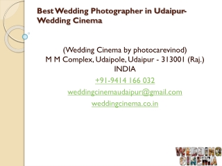 Best Wedding Photographer in Udaipur-Wedding Cinema