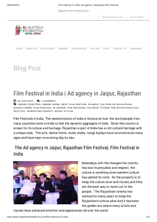 Film Festival in India | Ad agency in Jaipur, Rajasthan