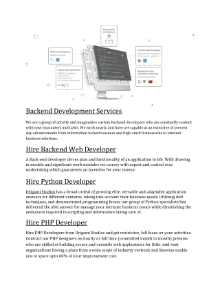 Back End Development Services