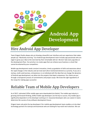 Hire Android App Developer