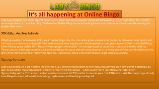 It’s all happening at Online Bingo