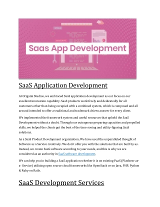 SaaS Application Development