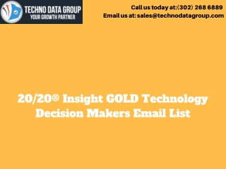20/20® Insight GOLD Technology Decision Makers Email List
