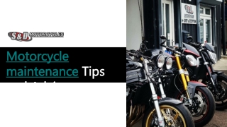 Motorcycle Maintenance tips- S&D Motorcycles