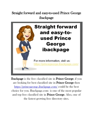 Straight forward and easy-to-used Prince George ibackpage