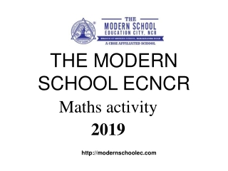 THE MODERN SCHOOL ECNCR Maths Activity-2019