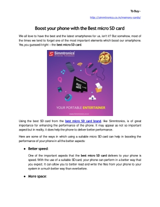 Boost your phone with the Best micro SD card