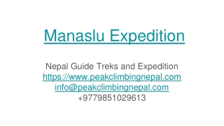 Manaslu Expedition