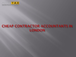 Get Best Cheap Contractor Accountants In London