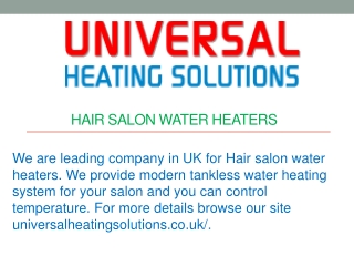Hair Salon Water Heaters