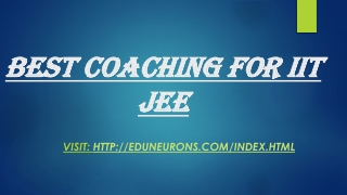 Best Coaching for IIT JEE