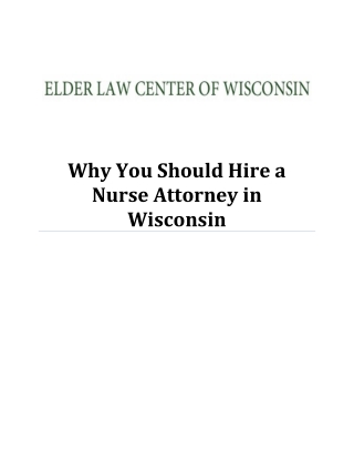 Why You Should Hire a Nurse Attorney in Wisconsin