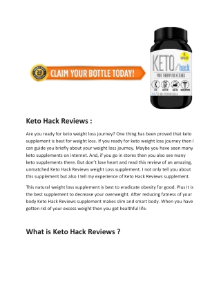 Keto Hack Reviews