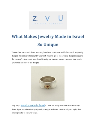Jewelry Made in Israel
