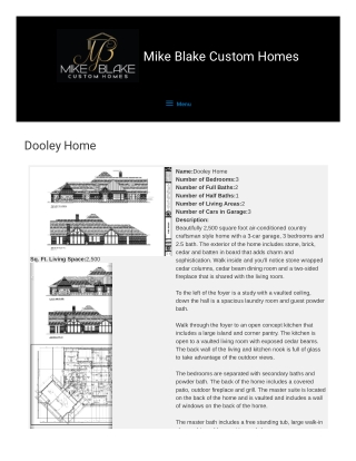 Dooley Home by Mike blake homes