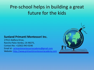 Child Care Whittier CA –Primanti Montessori Academy