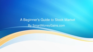 A Beginner's Guide to Stock Market