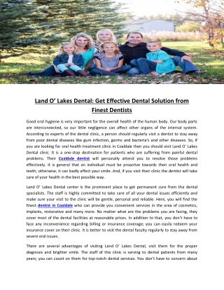 Land O’ Lakes Dental: Get Effective Dental Solution from Finest Dentists