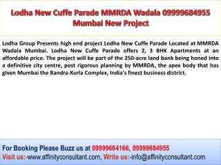 Lodha High End 09999684955 Wadala Mumbai Project