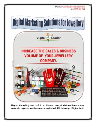 Digital Marketing Solutions for Jewellery | Online Marketing Solutions for Jewellery