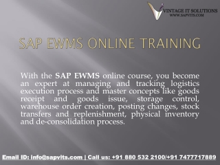 SAP EWM Online Training in Hyderabad, Bangalore, Pune, Chennai, India