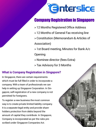 Following Benefits Company Registration in Singapore: PDF