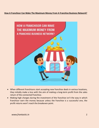 How a franchisor can make the maximum money from a franchise business network