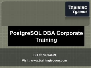 PostgreSQL DBA Corporate Training | Database Administration Training