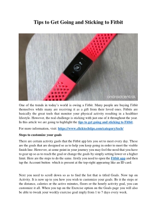 Tips to Get Going and Sticking to Fitbit