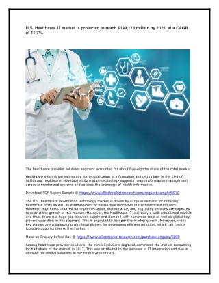 Healthcare IT market shows the technological interest and future growth
