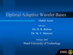 Optimal Adaptive Wavelet Bases