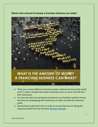 What is the amount of money a franchise business can make