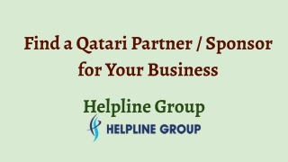 Find a Qatari Partner / Sponsor for Your Business