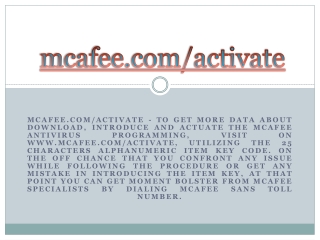 MCAFEE.COM/ACTIVATE- DOWNLOAD MCAFEE ANTIVIRUS