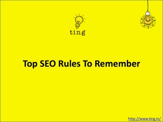 Top SEO Rules to Remember