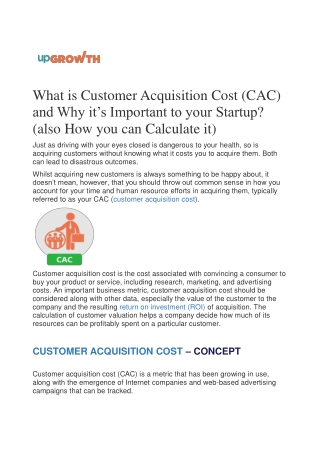 What is Customer Acquisition Cost (CAC) and Why it’s Important to your Startup? (also How you can Calculate it)