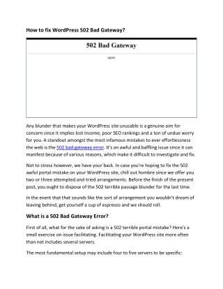 Call 1-800-514-2544 to Fix 502 Bad Gateway Error in WordPress