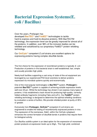 Bacterial Expression Systems