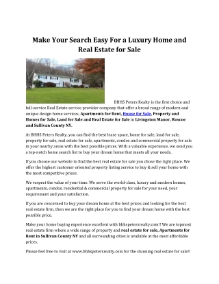 House & Land for Sale Fallsburg, Ny