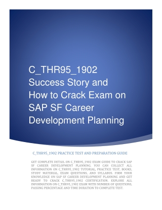 C_THR95_1902 Success Story and How to Crack Exam on SAP SF Career Development Planning