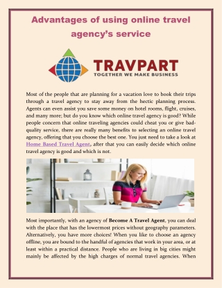 Advantages of using online travel agency