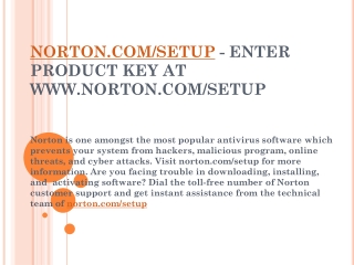 NORTON.COM/SETUP- ACTIVATE & DOWNLOAD NORTON ANTIVIRUS