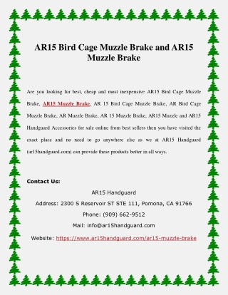 AR15 Bird Cage Muzzle Brake and AR15 Muzzle Brake
