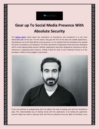 Gear up To Social Media Presence With Absolute Security
