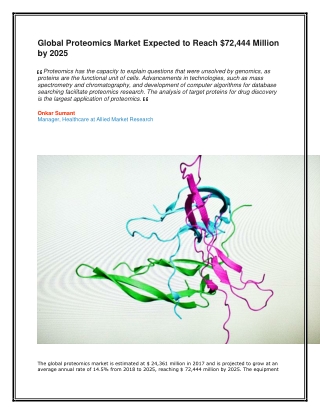 Proteomics Market Anticipated to Grow at an Impressive Rate