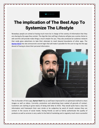 The implication of The Best App To Systemize The Lifestyle